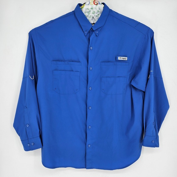 Columbia Other - Columbia Shirt Mens‎ XXL Long Sleeve Vented Fishing Outdoors Omni Shade Blue